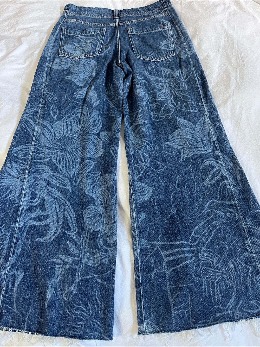 NWOT Adi Patterned Mid-Rise Flare Jeans by Pilcro Anthropologie floral leaf prin - Picture 6 of 16